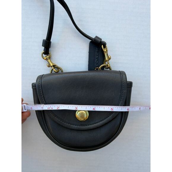 Vintage COACH NAVY MINI TURN LOCK Crossbody CONVERTIBLE Belt Bag 9826 USA Nice - Picture 10 of 14